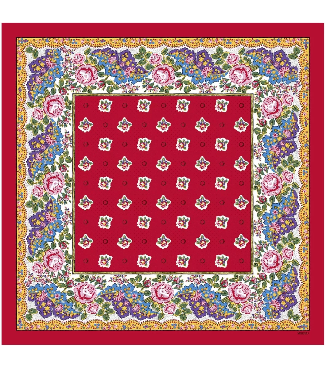 Hot Bandana coton GROSSE ROSE 60 x 60 cm Femme Toute La Collection | Fille