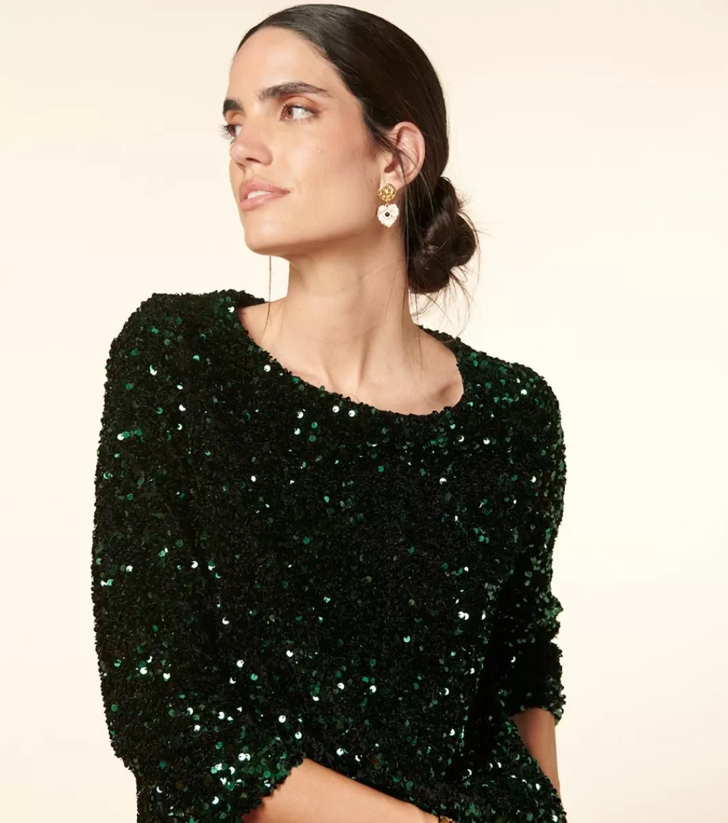 Flash Sale Blouse ERIS Sequins foncé Femme Chemises & Blouses