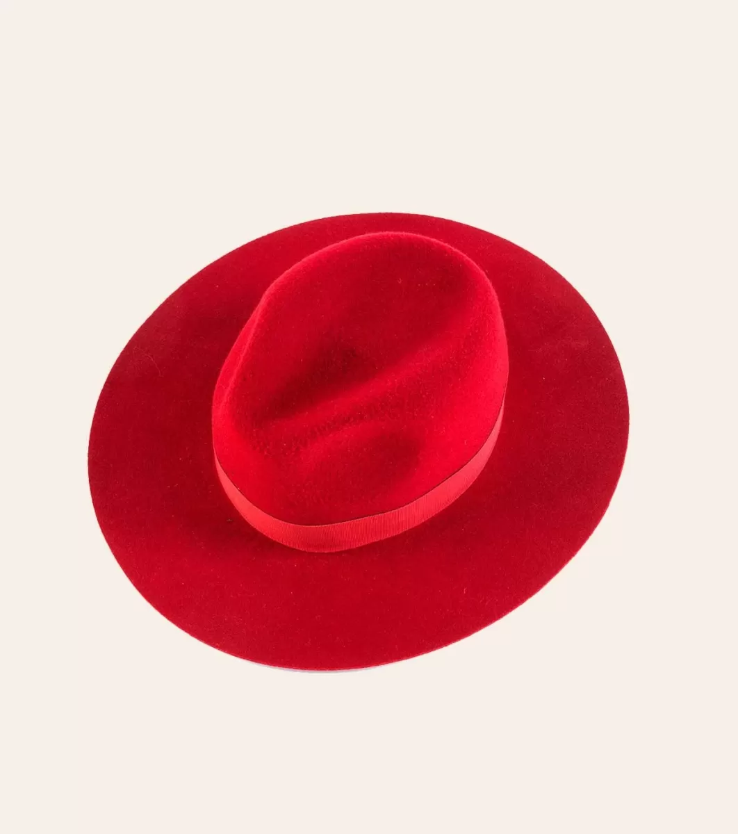 Store Chapeau cloche feutre rouge garance Femme Accessoires Mode