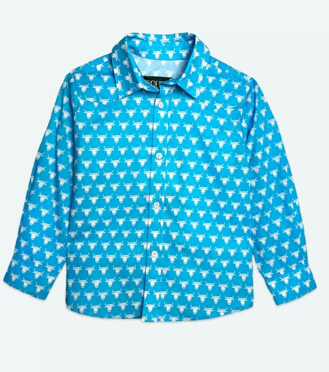 Online Chemise Enfant TEXANE Mini Taureau bleu klein blanc Enfant Garçon | Fille