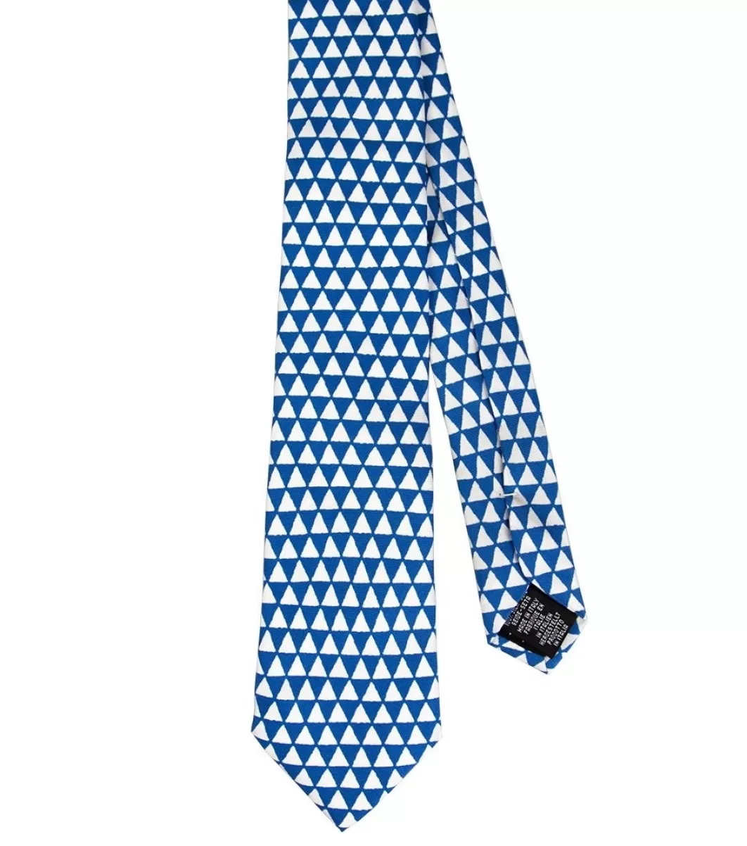 Discount Cravate soie "Triangle" Bleu Homme Cravates