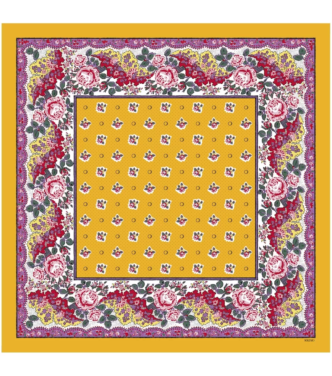 Shop Foulard coton GROSSE ROSE 90 x 90 cm Femme Carré Coton | Toute La Collection