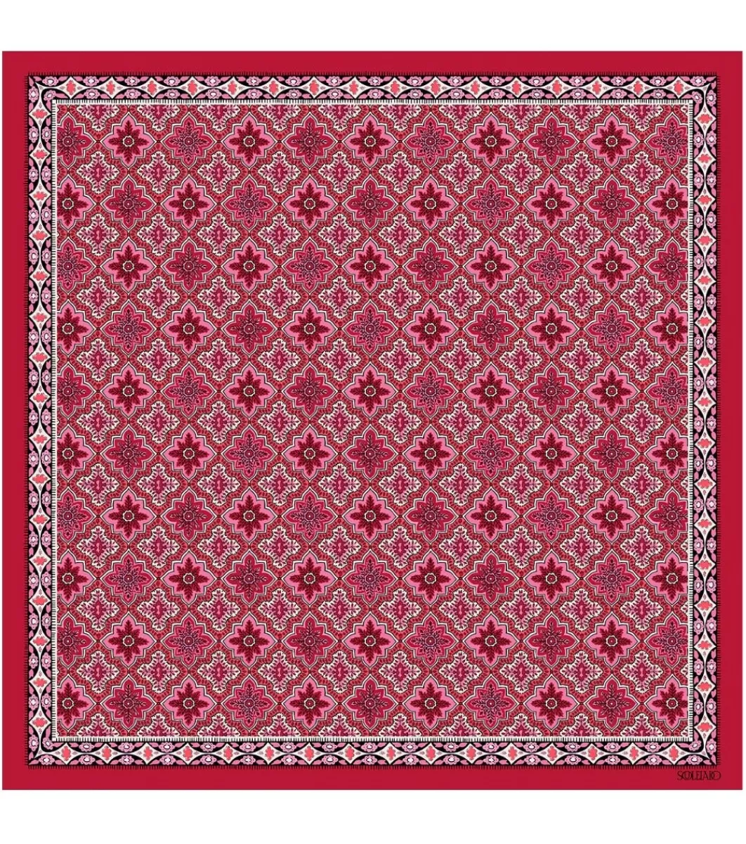 Hot Gavroche en soie PRÉCIEUX rose rouge 45 x 45 cm Femme Carré Soie | Toute La Collection