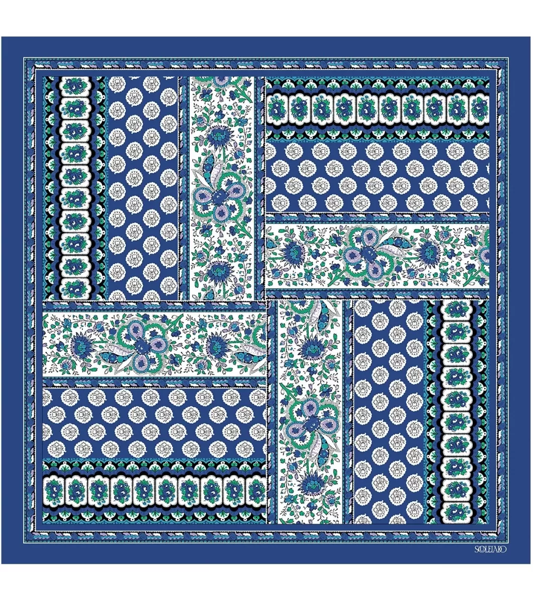 Cheap Mouchoir coton Provence bleu menthe 45 x 45 cm Femme Carré Coton | Toute La Collection