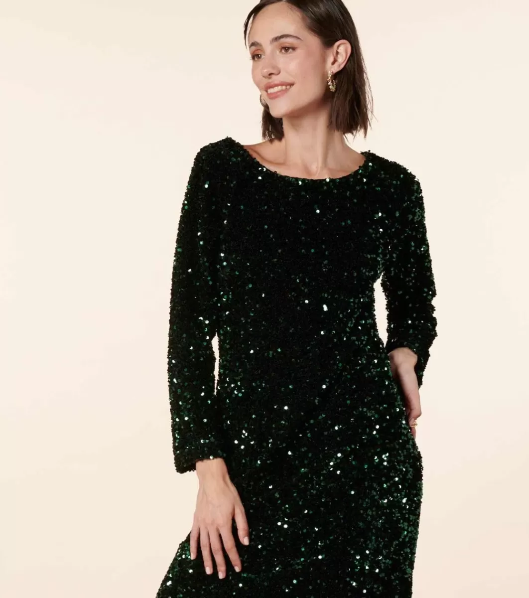 Online Robe ODÉLIA Sequins foncé Femme Robes