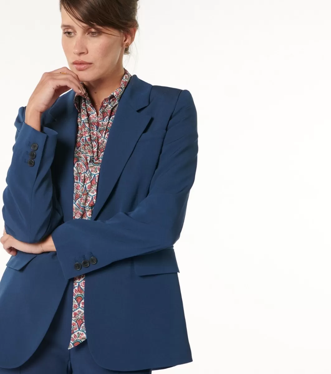 Shop Veste FLAVIE bleu pétrole Femme Vestes & Manteaux